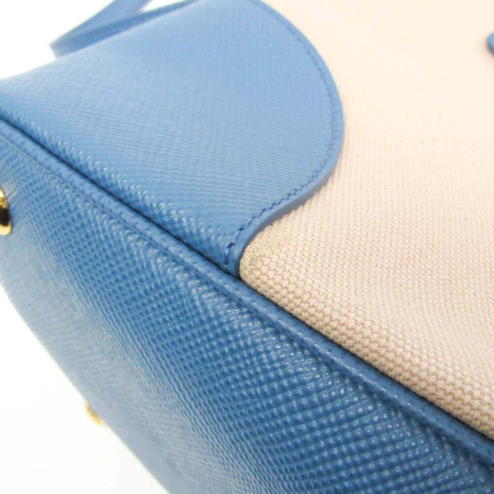 PRADA Cream Canvas Saffiano Shoulder Bag - Picture 7 of 16